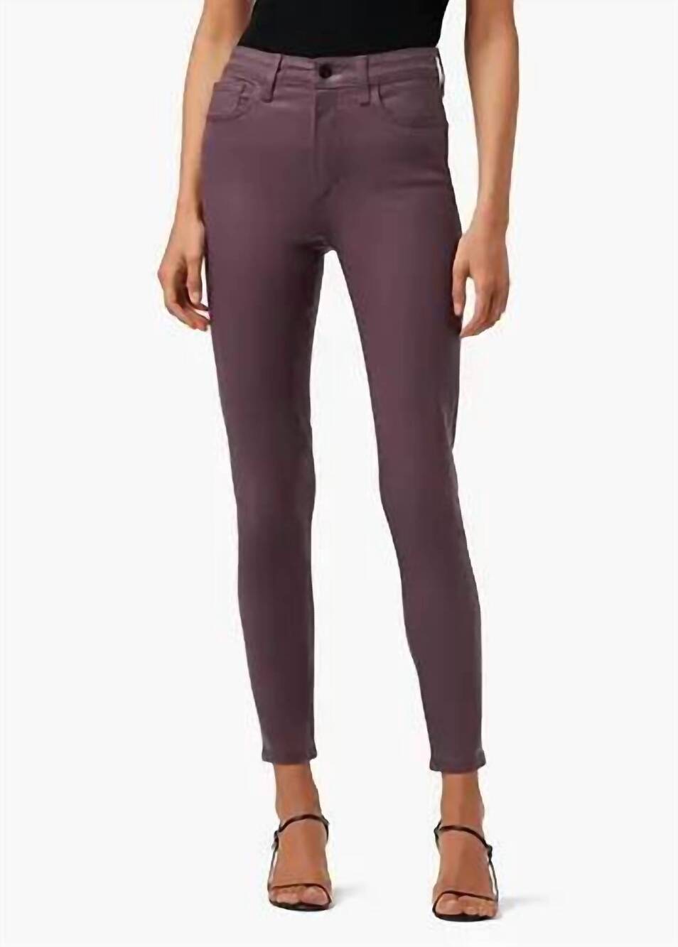 NEW JOE'S JEANS charlie leather coated jeans in hurtleberry